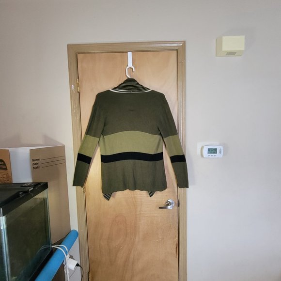 Kaily K L Cardigan Sweater Green Striped - Picture 5 of 5